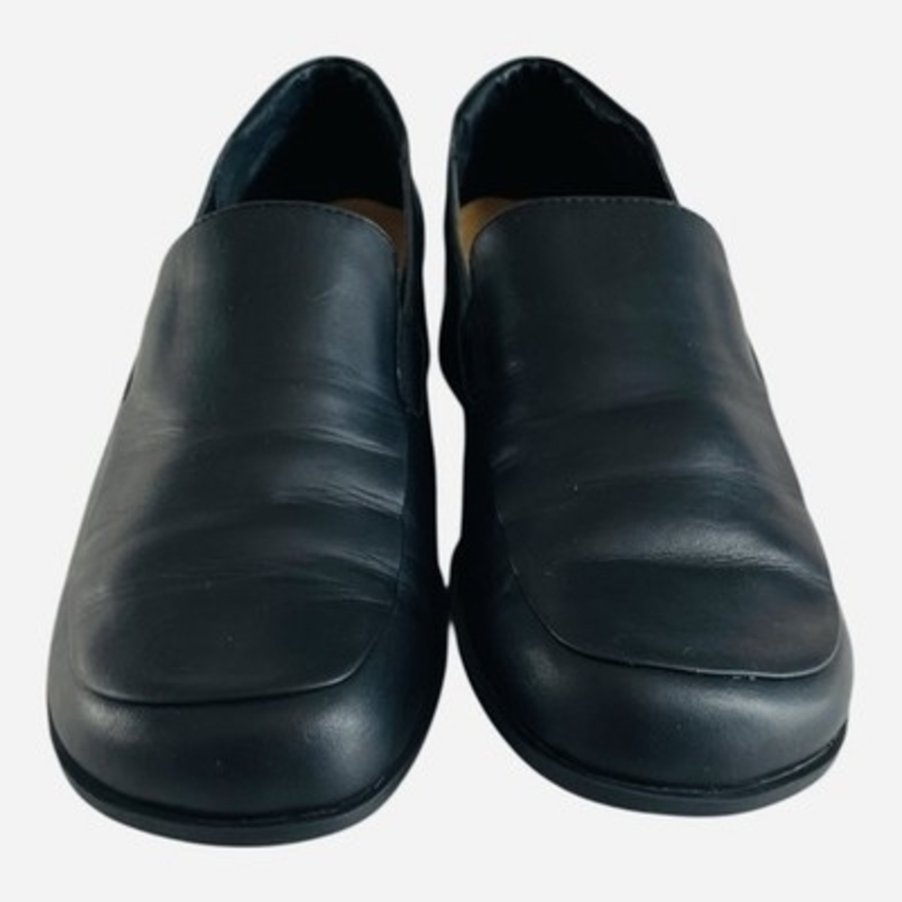 Liz Claiborne Villager Hilda Black Leather Slip-On Loafers Womens 6.5 Flats - Picture 7 of 10